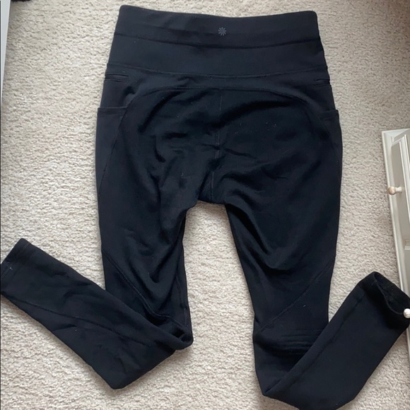 Athleta Pants - Athleta Fleece Lined Black Leggings with Pockets